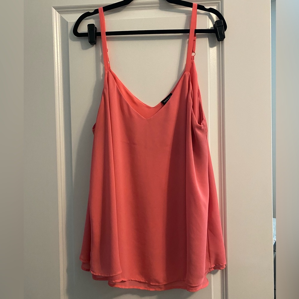Torrid pink spaghetti strap blouse
